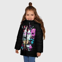 Куртка зимняя для девочки Мороженое монстров, цвет: 3D-черный — фото 2