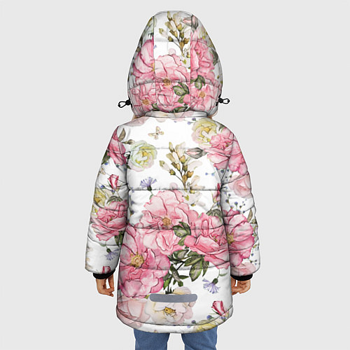 Зимняя куртка для девочки Нежные розы / 3D-Черный – фото 4