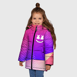 Куртка зимняя для девочки Marshmello: Colour Geometry, цвет: 3D-черный — фото 2