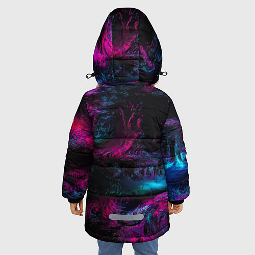 Зимняя куртка для девочки Marshmello NEON / 3D-Черный – фото 4