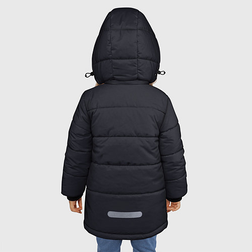 Зимняя куртка для девочки Пришелец-медитатор / 3D-Черный – фото 4