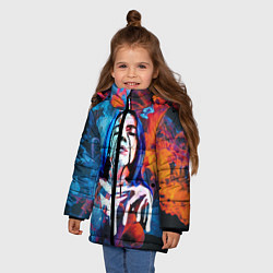 Куртка зимняя для девочки Billie Eilish: Colour Smoke, цвет: 3D-черный — фото 2