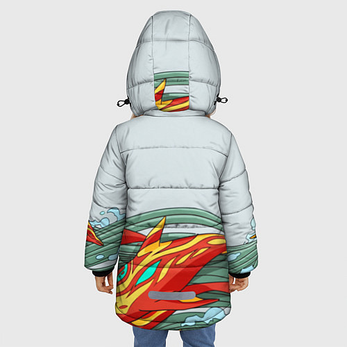 Зимняя куртка для девочки CS:GO Fish / 3D-Черный – фото 4