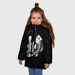 Куртка зимняя для девочки Fishing Skull, цвет: 3D-светло-серый — фото 2