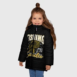 Куртка зимняя для девочки Fishing is my Cardio, цвет: 3D-черный — фото 2