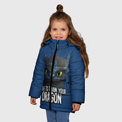 Куртка зимняя для девочки How to train your dragon, цвет: 3D-черный — фото 2