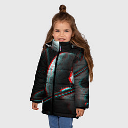 Куртка зимняя для девочки Cosmos Glitch, цвет: 3D-красный — фото 2