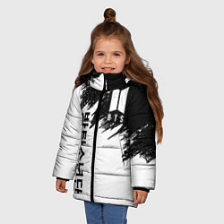 Куртка зимняя для девочки BTS: White & Black, цвет: 3D-светло-серый — фото 2