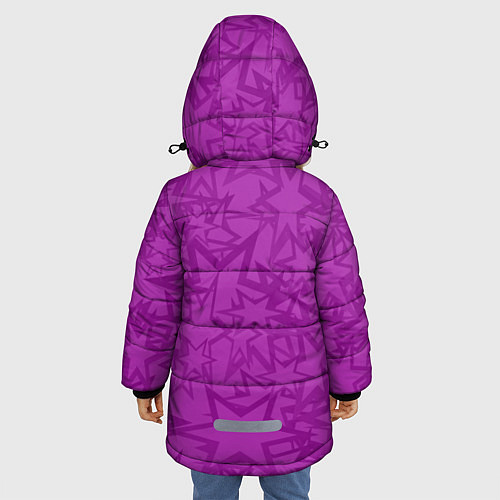 Зимняя куртка для девочки Абстракция и звёзды / 3D-Черный – фото 4