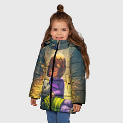 Куртка зимняя для девочки Фриск и Азриэль, цвет: 3D-черный — фото 2