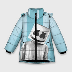 Куртка зимняя для девочки Marshmello, цвет: 3D-черный