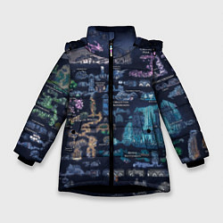 Куртка зимняя для девочки HOLLOW KNIGHT WORLD, цвет: 3D-черный