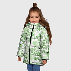 Куртка зимняя для девочки Пышная растительность, цвет: 3D-черный — фото 2