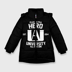 Куртка зимняя для девочки My Hero Academia белый лого, цвет: 3D-черный
