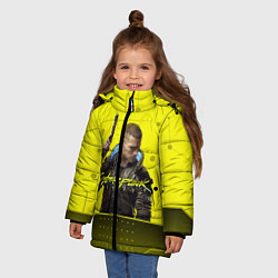 Куртка зимняя для девочки CYBERPUNK 2077, цвет: 3D-черный — фото 2