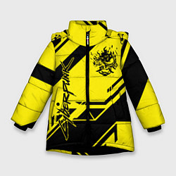 Куртка зимняя для девочки Cyberpunk 2077: Yellow Samurai, цвет: 3D-черный