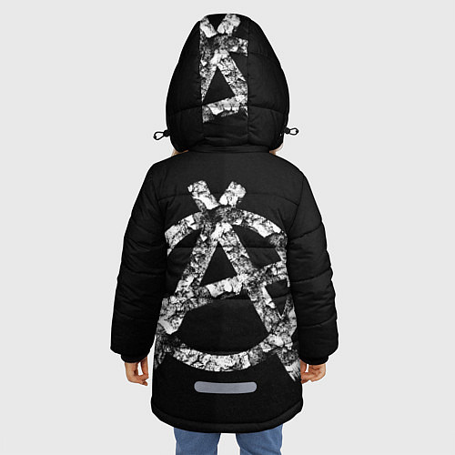 Зимняя куртка для девочки Король и Шут Анархия / 3D-Черный – фото 4