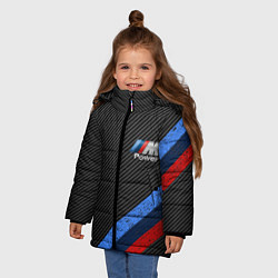 Куртка зимняя для девочки BMW КАРБОН, цвет: 3D-черный — фото 2