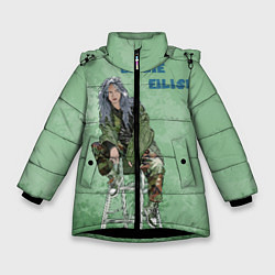 Куртка зимняя для девочки Billie Eilish: Green Motive, цвет: 3D-черный