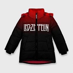 Куртка зимняя для девочки Led Zeppelin, цвет: 3D-красный