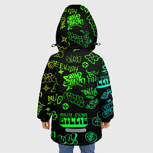 Зимняя куртка для девочки BILLIE EILISH: Grunge Graffiti / 3D-Черный – фото 4