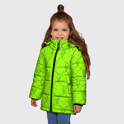 Куртка зимняя для девочки Billie Eilish: Acid Pattern, цвет: 3D-черный — фото 2