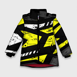 Зимняя куртка для девочки Black yellow abstract sport style