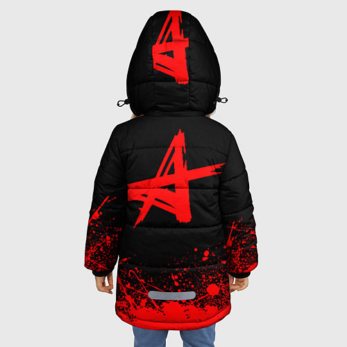 Зимняя куртка для девочки АлисА на спине / 3D-Черный – фото 4