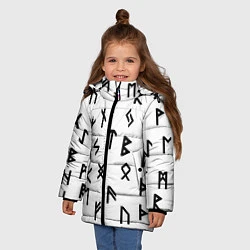 Куртка зимняя для девочки РУСЬ РУНЫ, цвет: 3D-черный — фото 2
