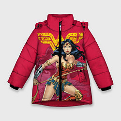 Куртка зимняя для девочки Wonder Woman, цвет: 3D-красный