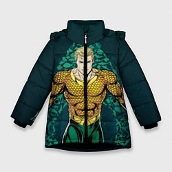 Куртка зимняя для девочки Aquaman, цвет: 3D-черный