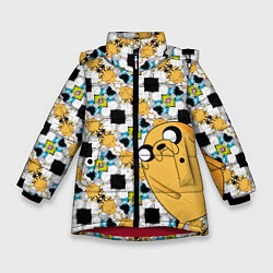 Куртка зимняя для девочки Jake Adventure Time, цвет: 3D-красный