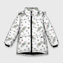 Куртка зимняя для девочки Central Perk, цвет: 3D-черный