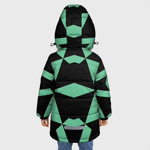 Зимняя куртка для девочки Abstract zigzag pattern / 3D-Черный – фото 4