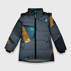 Куртка зимняя для девочки Mass Effect N7, цвет: 3D-светло-серый