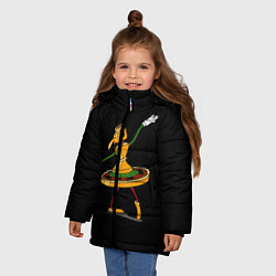 Куртка зимняя для девочки Cuphead, цвет: 3D-черный — фото 2