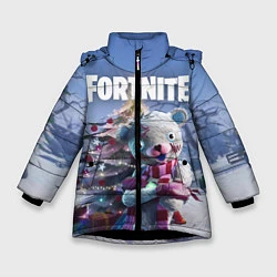 Куртка зимняя для девочки Fortnite Новогодний, цвет: 3D-черный