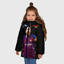 Куртка зимняя для девочки Месси, цвет: 3D-черный — фото 2