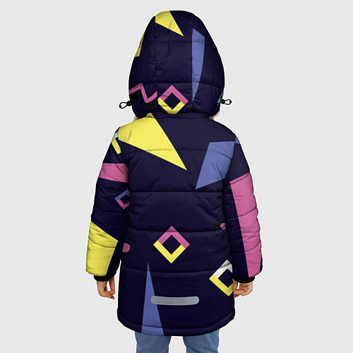 Зимняя куртка для девочки Танец геометрии / 3D-Черный – фото 4