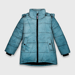 Куртка зимняя для девочки Оттенки синего, цвет: 3D-черный