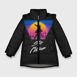 Куртка зимняя для девочки Приключения ДжоДжо, цвет: 3D-светло-серый