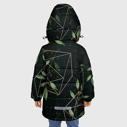 Зимняя куртка для девочки Геометрия в природе / 3D-Черный – фото 4