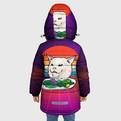 Зимняя куртка для девочки Woman yelling at a cat / 3D-Черный – фото 4