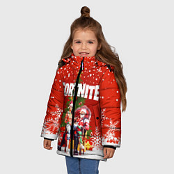 Куртка зимняя для девочки FORTNITE НОВОГОДНИЙ, цвет: 3D-черный — фото 2