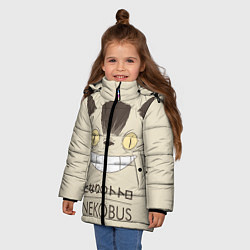 Куртка зимняя для девочки Мой сосед Тоторо Nekobus, цвет: 3D-черный — фото 2