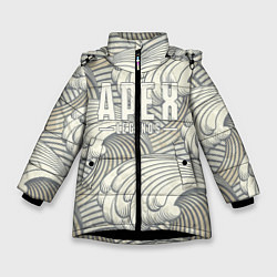 Куртка зимняя для девочки Apex Legends Спина, цвет: 3D-черный