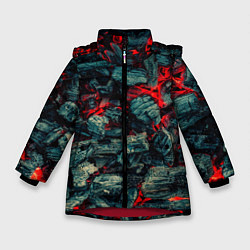 Куртка зимняя для девочки Уголь, цвет: 3D-красный