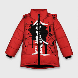 Куртка зимняя для девочки Айкидо, цвет: 3D-черный
