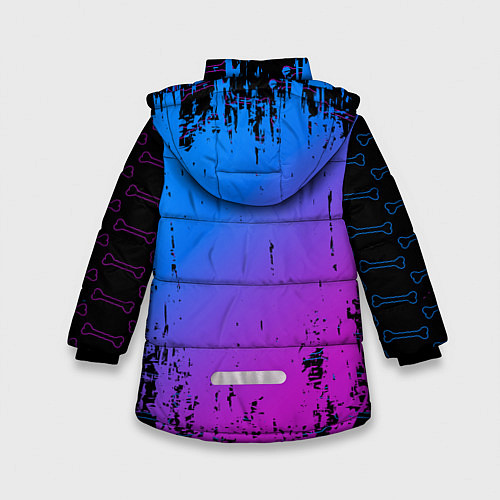 Зимняя куртка для девочки BRAWL STARS LEON ОБОРОТЕНЬ / 3D-Светло-серый – фото 2