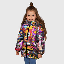 Куртка зимняя для девочки BRAWL STARS MAX, цвет: 3D-красный — фото 2
